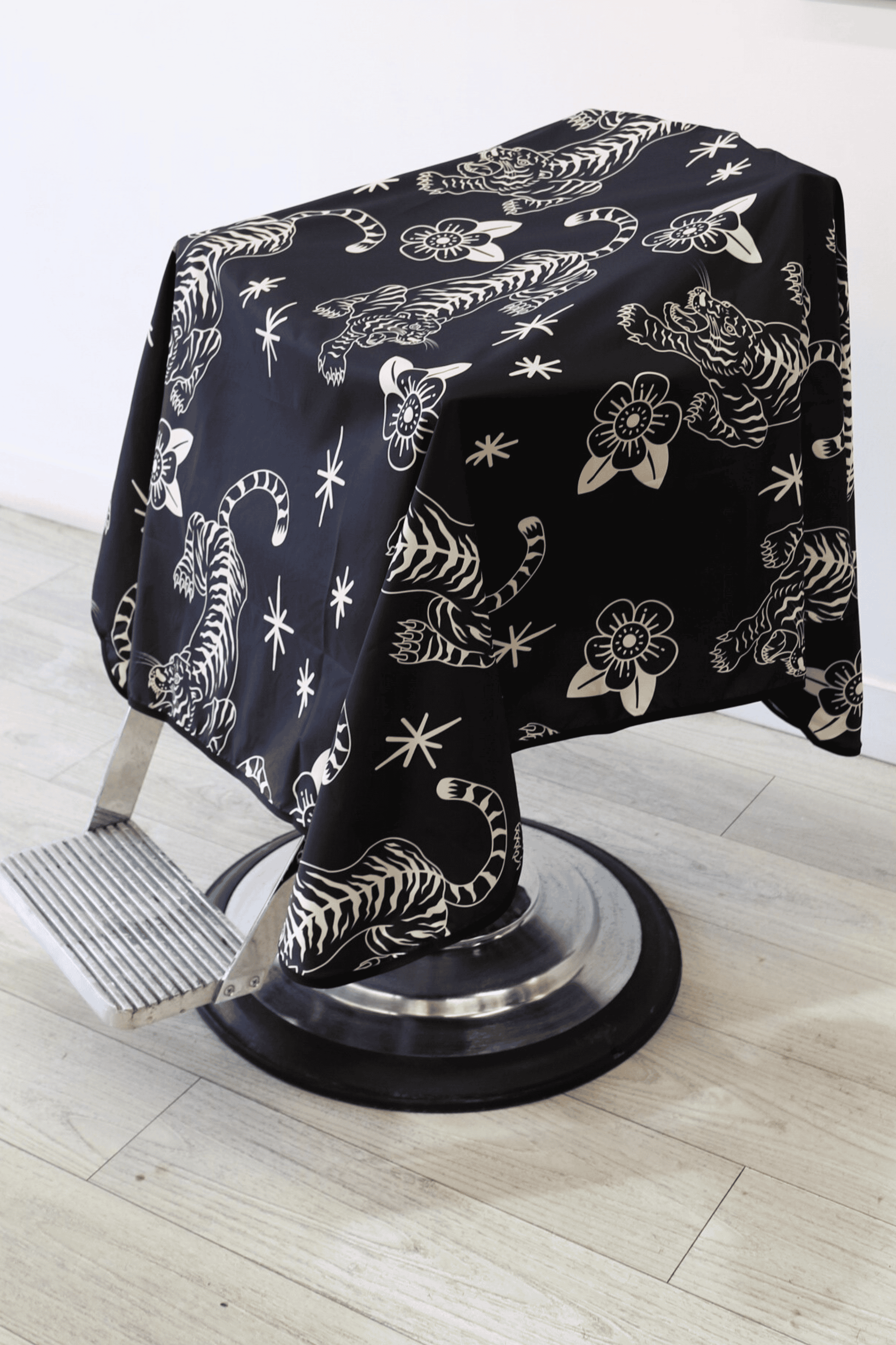 crawling tiger black and cream cutting cape